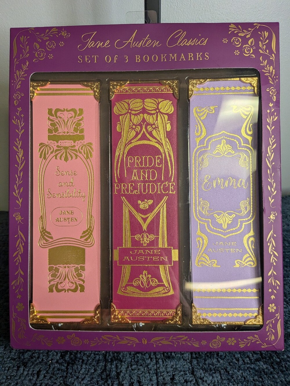 Eccolo Jane Austen Classics Faux Leather Bookmark Set of 3 - NIB Pride Prejudice